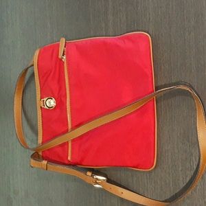 Michael Kors red vinyl crossbody used but like new